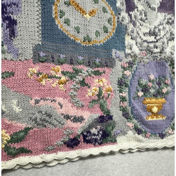 Cottagecore Sweater 90s Vintage Northern Isles Handknit Granny Pastel Grandma - Picture 8 of 11